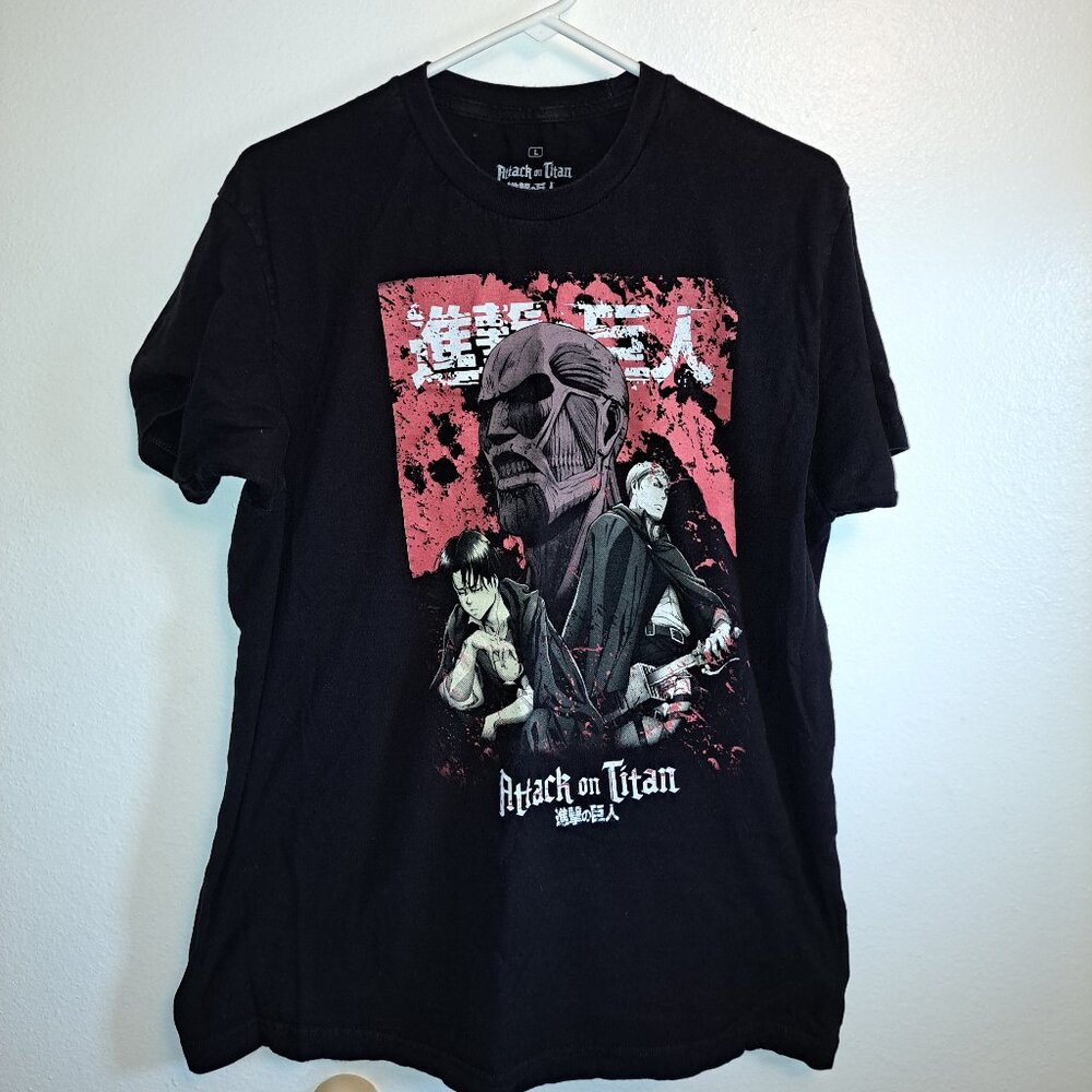 Attack on Titan Adult Unisex Anime Colossal Titan Kanji Short Sleeve T-Shirt.